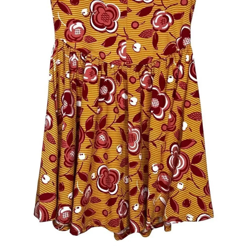 NEW Dot Dot Smile Brown Floral Flapper Dress 8/10